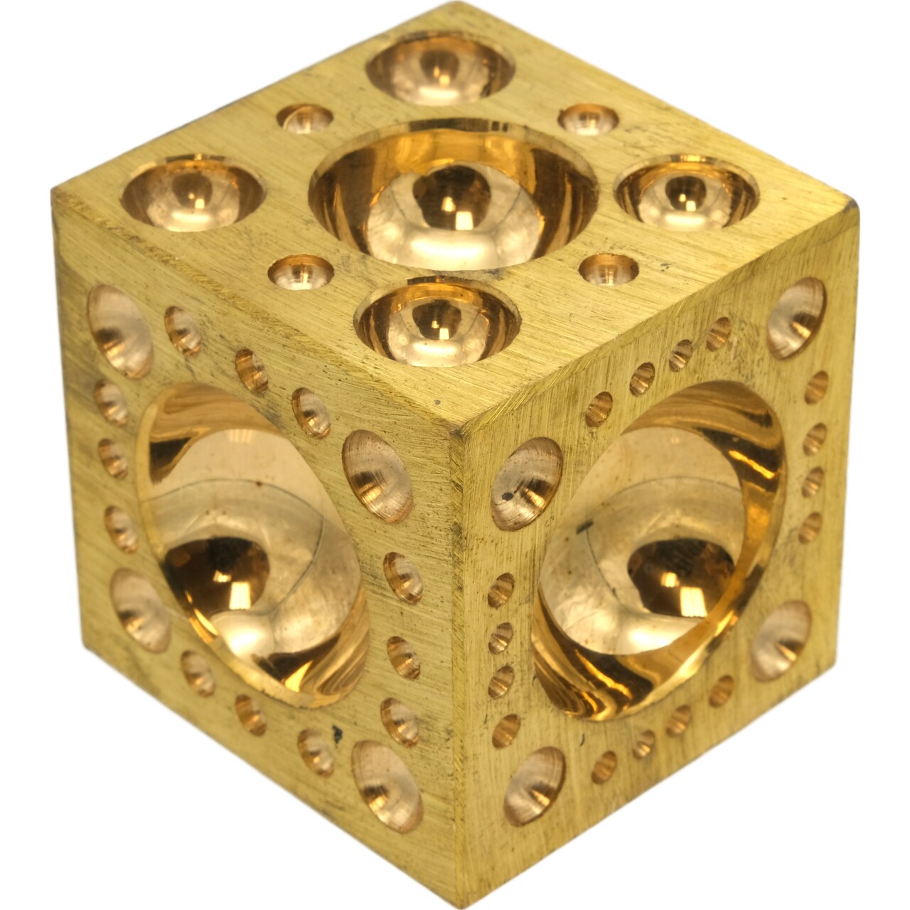 2" Brass Dapping Block with 70 Half Spheres 2.5-28 mm - Jewelry & Metal Working